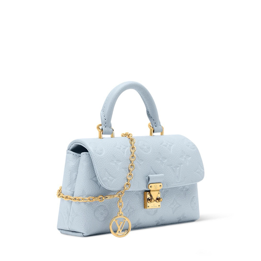 2026 Blue Embossed Calfskin Nano Madeleine Handbag M29352