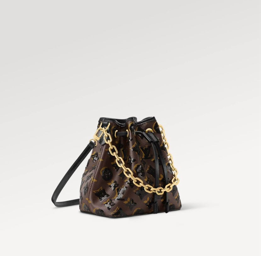 2026 Brown Noé BB Monogram Classic Pattern Sequined Bucket Bag M26284