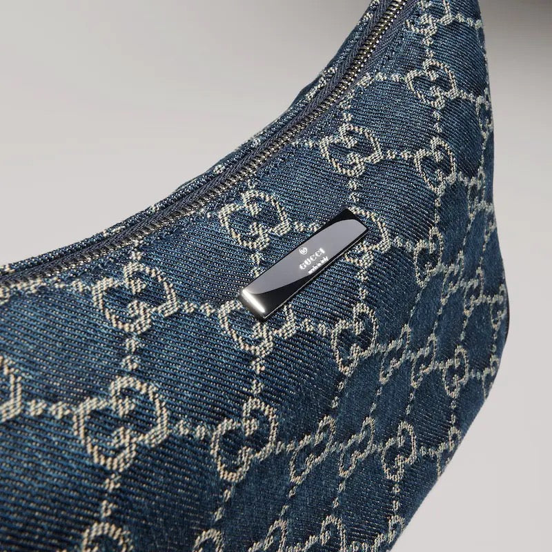 2026 Small Underarm Bag/Shoulder Bag (Dark Blue GG Denim) 874743 FAF8V 4042