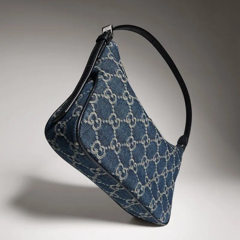 2026 Small Underarm Bag/Shoulder Bag (Dark Blue GG Denim) 874743 FAF8V 4042