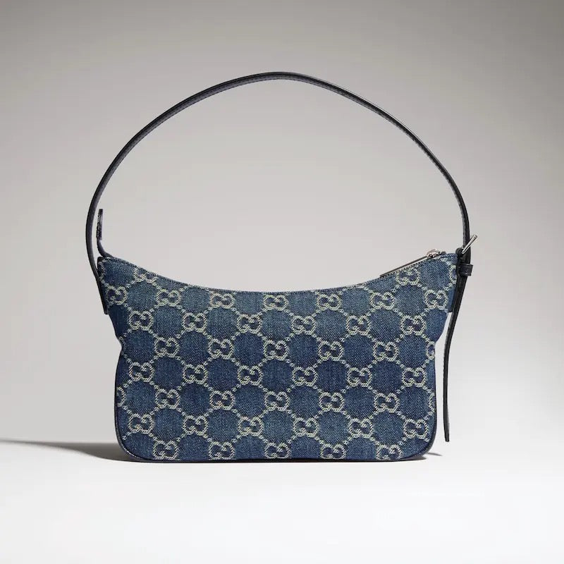 2026 Small Underarm Bag/Shoulder Bag (Dark Blue GG Denim) 874743 FAF8V 4042